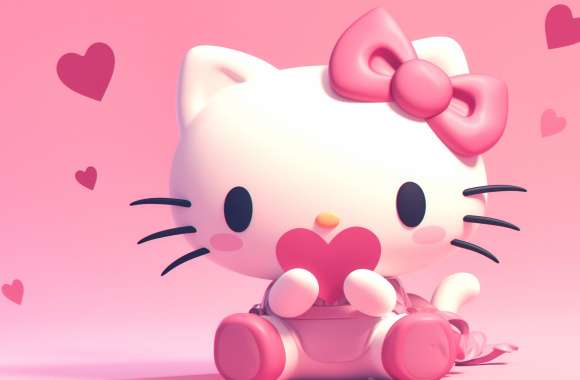 Hello Kitty Love-Themed Anime & Sanrio Background