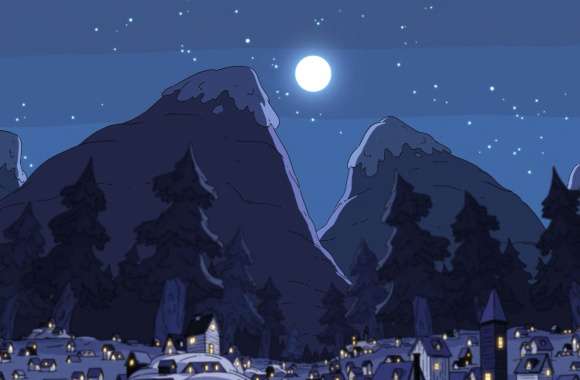 Hilda-Inspired Moonlit Mountains