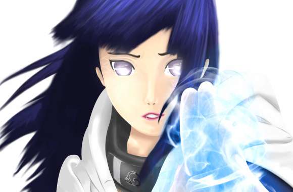 Hinata Hyuga in Action - HD Anime Wallpaper