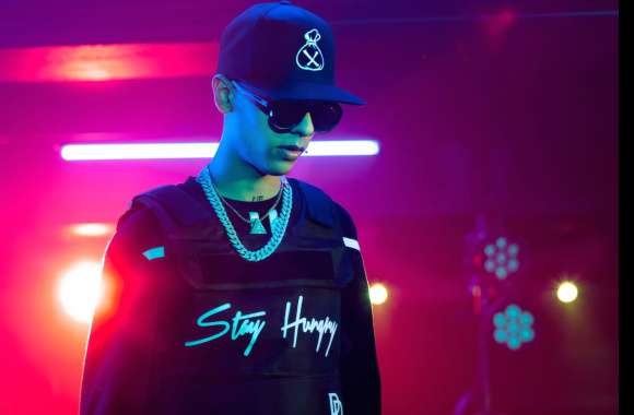 Hip Music Artist in Neon Lights - HD Desktop Wallpaper