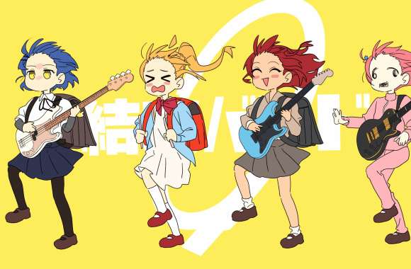 Hitori Gotou Ikuyo Kita Nijika Ijichi Ryou Yamada Anime Bocchi The Rock! wallpapers hd quality
