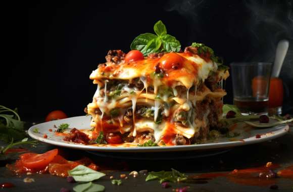 Homemade Gourmet Lasagna - AI Art Kitchen Series