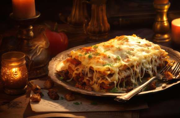 Homemade Lasagna Delight - AI Art wallpapers hd quality