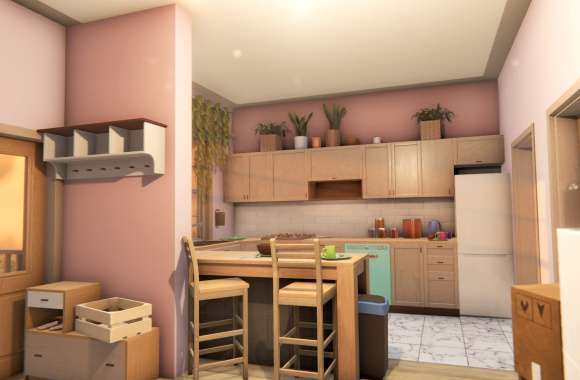 House Flipper 2 Game Kitchen Renovation Wallpaper