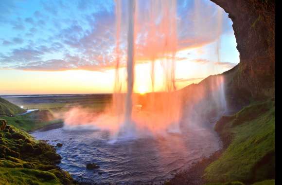 Icelandic Sunset at Seljalandsfoss