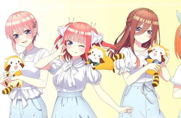 Ichika Nakano Nino Nakano Yotsuba Nakano Miku Nakano Itsuki Nakano Anime The Quintessential Quintuplets