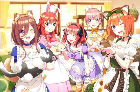 Itsuki Nakano Yotsuba Nakano Miku Nakano Nino Nakano Ichika Nakano Anime The Quintessential Quintuplets