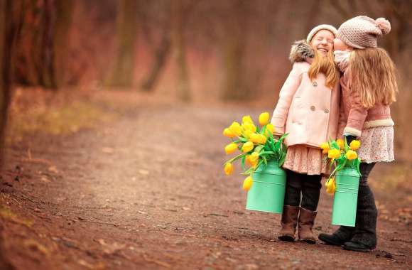 Joyful Moments of Kids Embracing Nature and Friendship