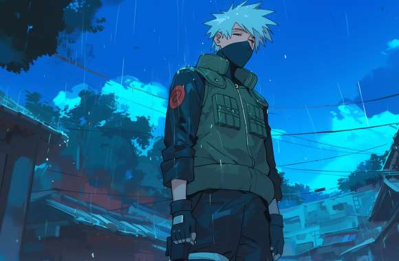 Kakashi Hatake Rain Scene HD Anime Wallpaper