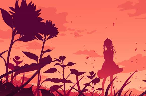 Kaori Miyazono Orange Silhouette in wallpapers hd quality
