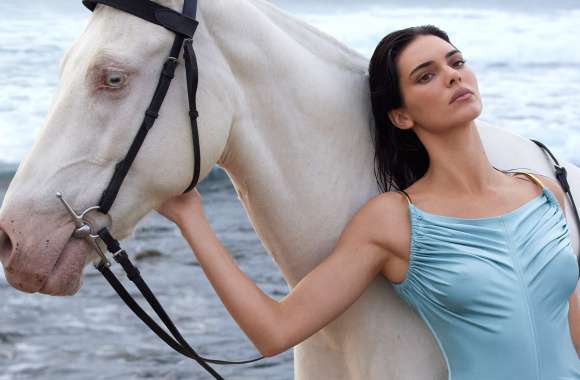 Kendall Jenner White horse