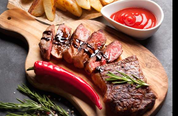 Ketchup Pepper Still Life Food Meat wallpapers hd quality