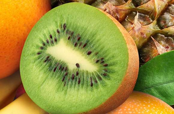 Kiwi Pineapple Food Fruit wallpapers hd quality