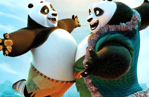 Kung Fu Panda 3 Po and Li Shan