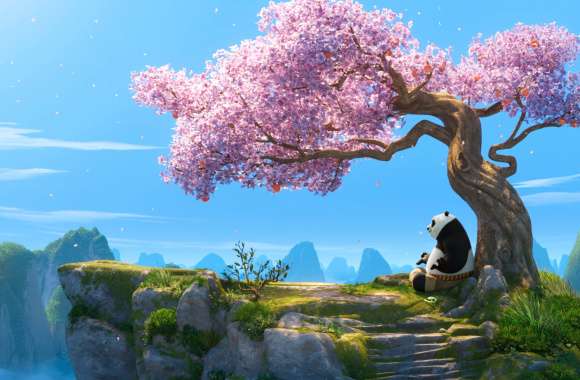 Kung Fu Panda 4 Serene Cherry Blossom Wallpaper HD