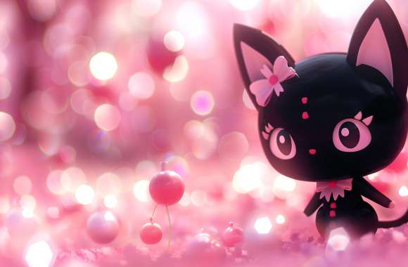 Kuromi Cat Character HD Desktop Wallpaper