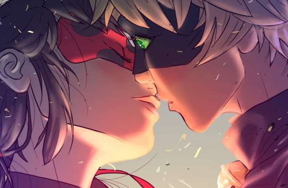 Ladybug and Cat Noir Romantic Kiss -