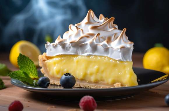 Lemon Meringue Pie - Gourmet Dessert Background