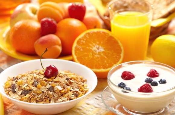 Lemon Orange (Fruit) Blueberry Cherry Juice Fruit Food Breakfast
