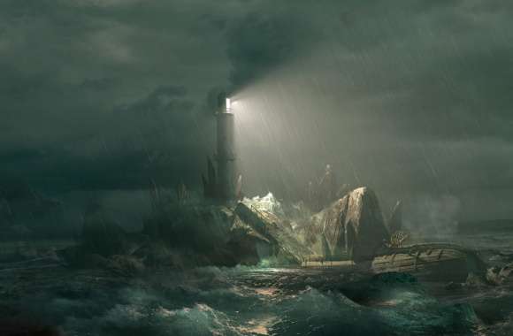 Lighthouse Storm Island Video Game Sherlock Holmes The Awakened 8k Ultra