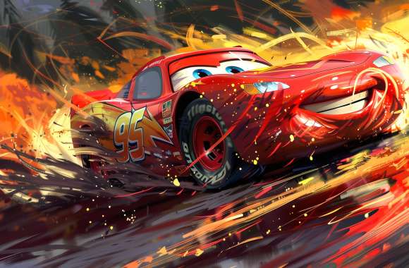 Lightning McQueen - Dynamic Cars Movie Art wallpapers hd quality