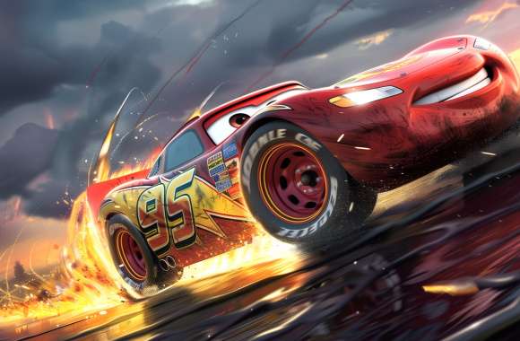 Lightning McQueen - Speedy Cars Movie Background