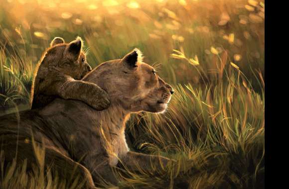 Lion Love A Tender Cub Embrace