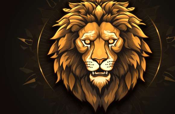 Logo Lion Illustration Style Wallpaper