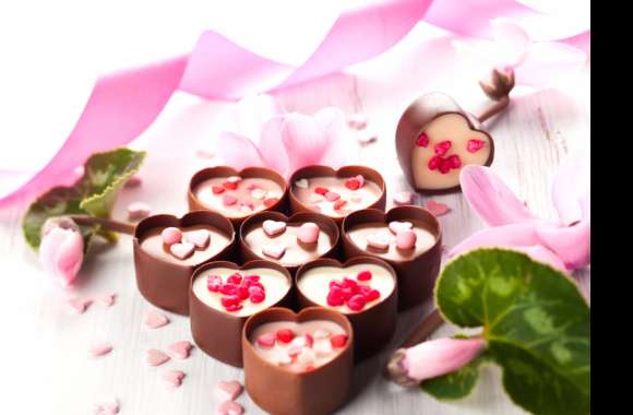 Love Still Life Sweets Heart-shaped Food Chocolate wallpapers hd quality