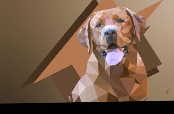 Low poly dog art