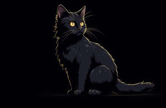 Majestic Black Cat wallpapers hd quality