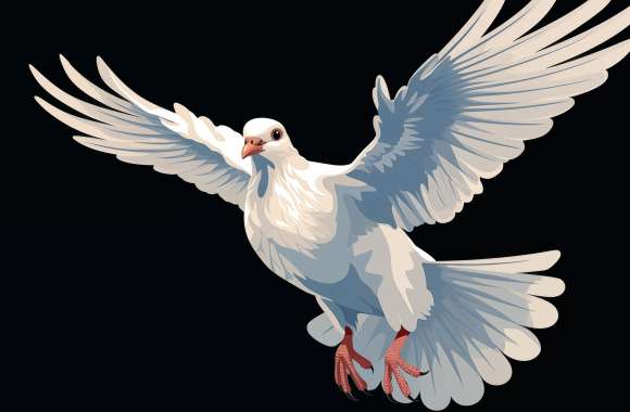 Majestic Dove in Flight -