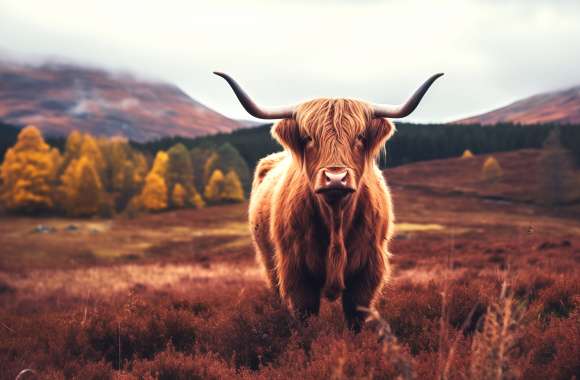 Majestic Highland Cattle in Autumn - wallpapers hd quality