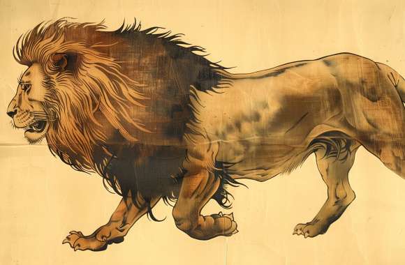 Majestic Lion Illustration