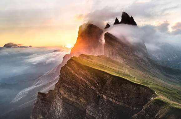 Majestic Mountain Sunset -