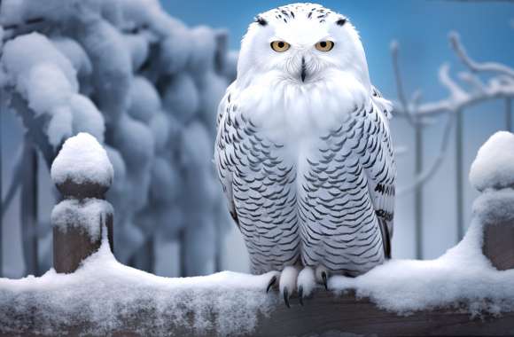 Majestic Snowy Owl - HD Winter Wildlife Wallpaper