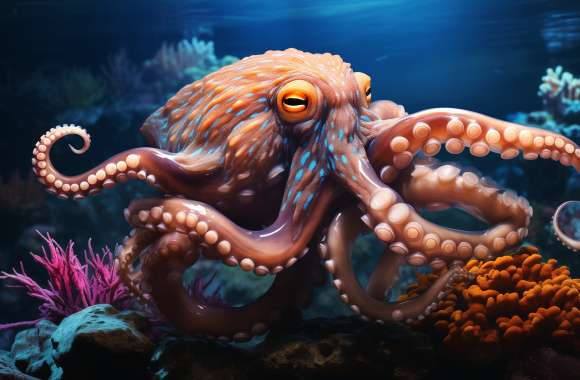 Majestic Underwater Octopus wallpapers hd quality