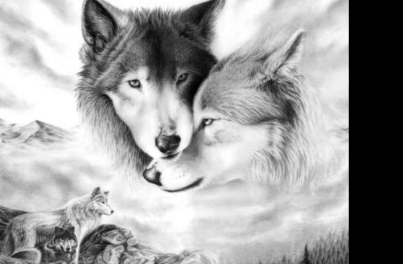 Majestic Wolf Duo wallpapers hd quality