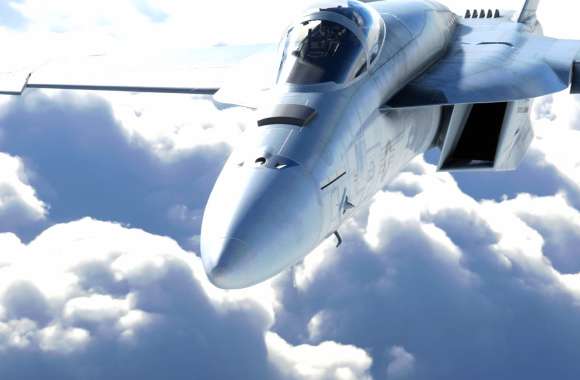 Microsoft Flight Simulator - Jet Aircraft Soaring Among Clouds