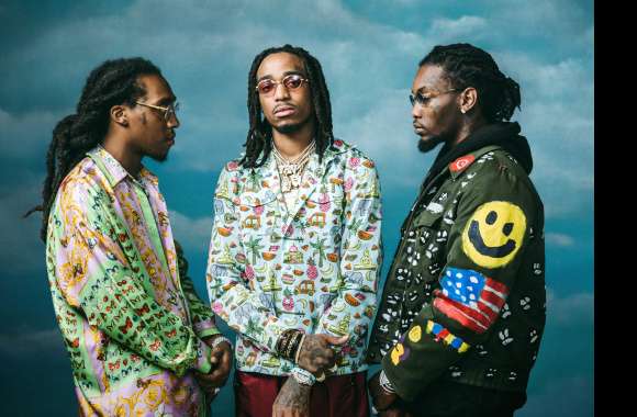 Migos - Stylish Hip-Hop Trio Background