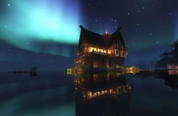 Minecraft Aurora Reflection in HD