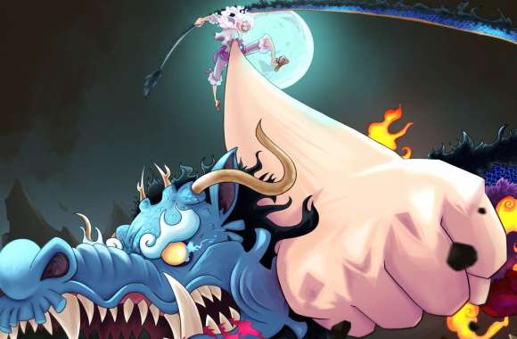 Monkey D. Luffy Gear 5 (One Piece) Kaido (One Piece) Anime One Piece Luffy Vs Kaido