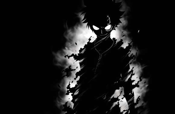 Monkey D Luffy Silhouette One Piece Black and White Wallpaper