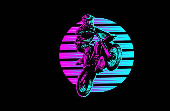 Motocross Motorcycle Neon art