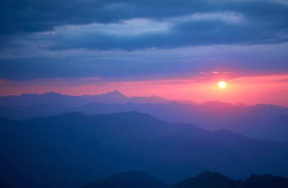 Mountain range Sunset Scenery