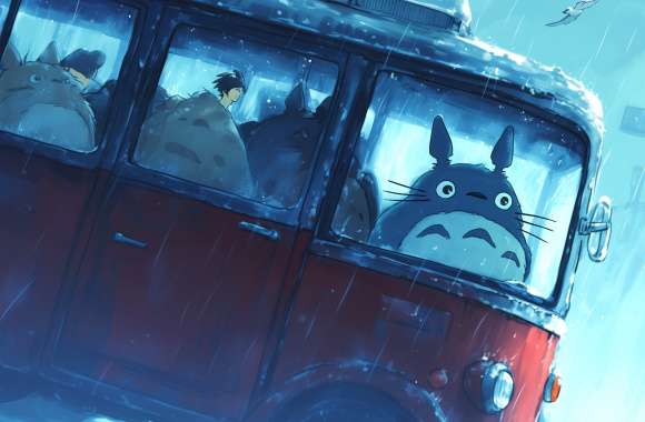 My Neighbor Totoro - Anime Winter Bus Scene
