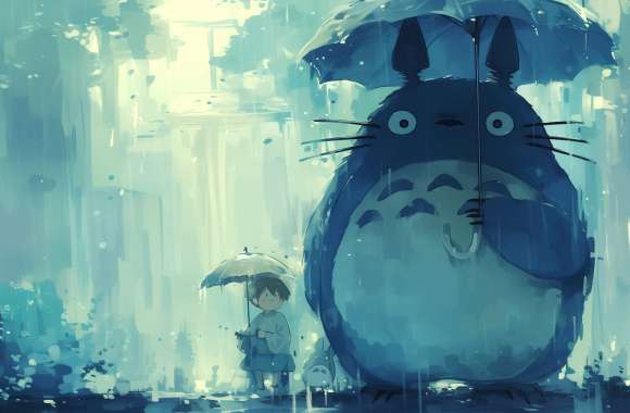 My Neighbor Totoro Anime Rain Scene