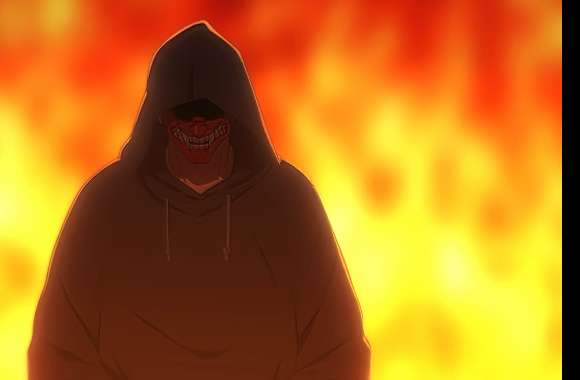 Mysterious Ninja Kamui in Flames - HD Anime Wallpaper