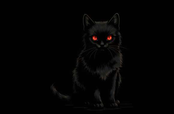 Mystic Black Cat wallpapers hd quality