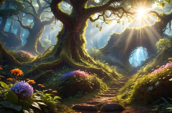 Mystical Forest Path wallpapers hd quality